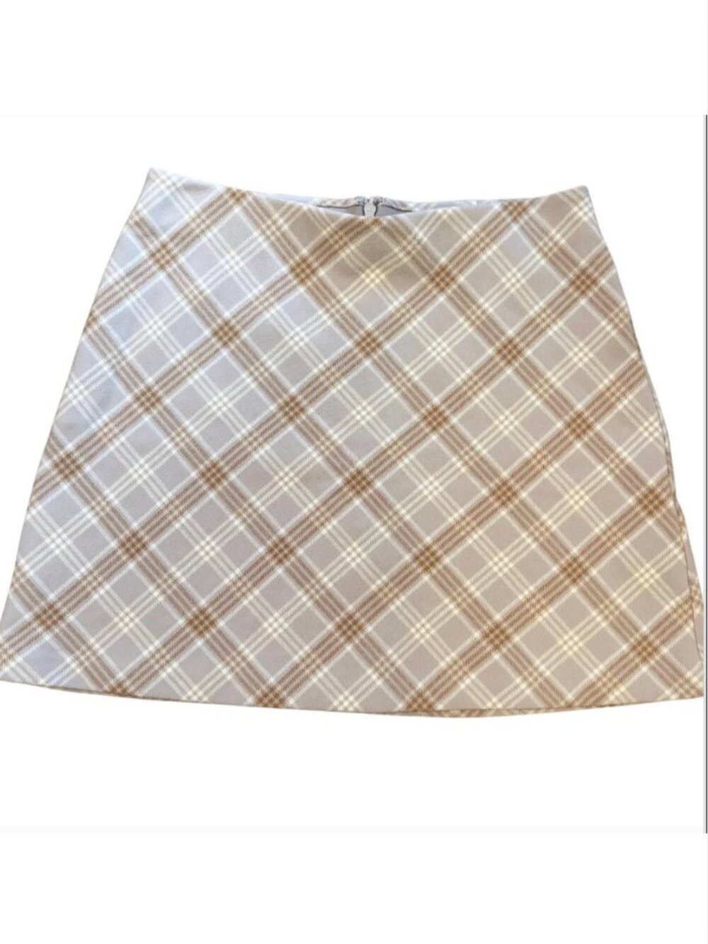 Wilfred Plaid High Waisted Midi Skirt Size 6 Lavender Brown White A-Line